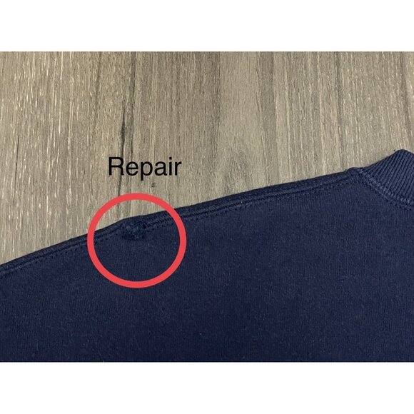 Vintage Champion Sweatshirt Crewneck Plaid Spell Out Blue Small / Medium - Picture 7 of 7